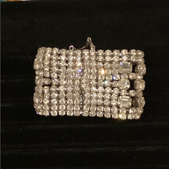 RARE VINTAGE KRAMER oF NEW YORK 11 ROW STUNNING RHINESTONE BRACELET - Picture 9 of 15
